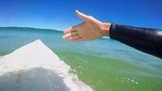 I GOT STUNG BY A BLUEBOTTLE THEN ALMOST GOT BARRELED  POV Surfing [upl. by Ramad]