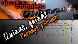 Cómo tocar Quizás quizás para guitarra sola tablatura con melodía acordes y acompañamiento [upl. by Browning513]