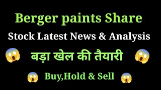 berger paints share news today l berger paints share price today I berger paints share latest news [upl. by Leynad]