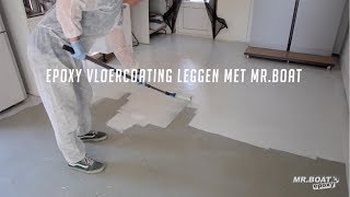 Epoxy vloercoating aanbrengen met MrBoat [upl. by Aelhsa]