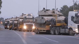 Israel moving tanks to Reim [upl. by Furmark]