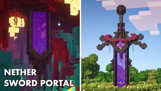 Minecraft  How to build a Nether Sword Portal  Tutorial [upl. by Warfore]