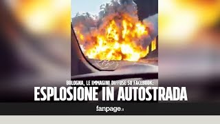 Esplosione a Bologna dopo incendio in autostrada A14 a Borgo Panigale i video [upl. by Keil]