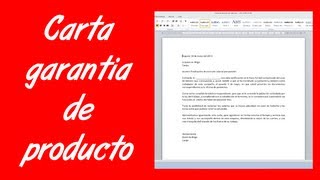 Como hacer una carta de garantía de producto [upl. by Ploss984]