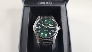 Seiko 5 Green Dial SRPJ89  Unboxing and First impressions [upl. by Trebleht]