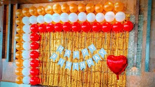 DIY Stunning Golden White and Red Balloon Decoration TutorialParty Decor Ideas birthdayballoon [upl. by Elma]