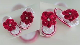 🌷SANDALIAS A CROCHET O GANCHILLO 3 A 6 MESES 🧶 PASO A PASO FANICROCHET ❤ [upl. by Nylecyoj999]