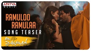 AlaVaikunthapurramuloo  Ramuloo Ramulaa Song Teaser  Allu Arjun  Trivikram  Thaman S AA19 [upl. by Enelegna]