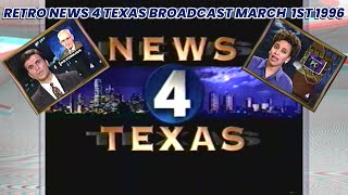 Retro News 4 Texas News Broadcast March 1st 1996 [upl. by Ayoj]