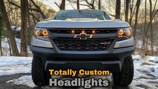 Installing the BEST Chevy Colorado Headlights Available custom build part 2 [upl. by Hahseram]