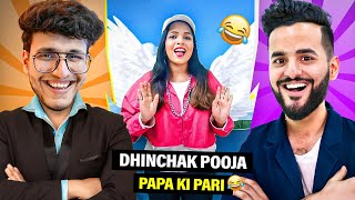 Try Not To Laugh vs My Brother Dhinchak Pooja Papa ki Pari Edition [upl. by Suiddaht]