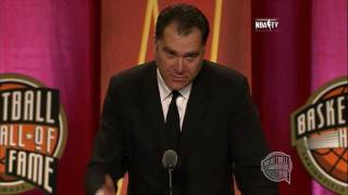 Arvydas Sabonis Basketball Hall of Fame Enshrinement Speech [upl. by Cirdet]