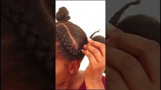 Super simple bun natural hairstyle Bun hairstyle naturalhair cornrows [upl. by Burrill]