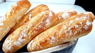 No Knead Mini Baguettes  Easy Baguette Recipe [upl. by Cornelius]