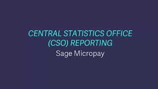 Sage Payroll Micropay  CSO reporting [upl. by Kingsbury]