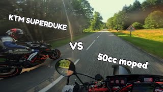 50cc MOPED vs KTM SUPERDUKE [upl. by Yecac]