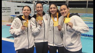 ِAfrican GamesAccra 2023 Women Swimming 400x100m Free Relay New Record GR amp NR for Egyptian Team [upl. by Eshman984]