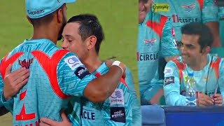 KL Rahul and Quinton De Kock got emotional after Rahul got Run out because of De Kock  LSG vs KKR [upl. by Yadrahs]