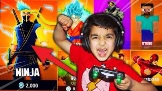 SURPRISING MY 5 YEAR OLD LITTLE BROTHER WITH FAKE FORTNITE SKINS  FAKE NINJA SKIN IN FORTNITE [upl. by Atinrehs]