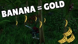 New World  How To Make Gold From Logging Banana Trees [upl. by Eissel]