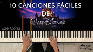 10 canciones de DISNEY para piano  Tutoriales FÁCILES para piano  PARTITURAS DISPONIBLES [upl. by Neeham319]