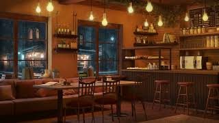 Cozy Coffee Shop with Smooth Piano Jazz Music and Rain Sounds for Relaxing Studying and Working [upl. by Adur55]