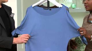 H by Halston Boatneck 34 Dolman Sleeve Knit Top on QVC [upl. by Katy153]