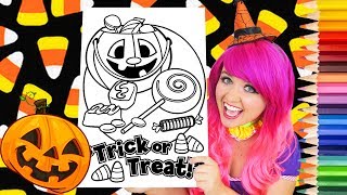 Coloring Halloween Candy TrickOrTreat Coloring Page Prismacolor Colored Pencil  KiMMi THE CLOWN [upl. by Safier]