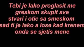 Tose Proeski  Srce nije kamen Lyrics by Nikola [upl. by Latreece]