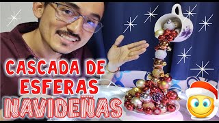 TUTORIAL DE CENTRO DE MESA MAGICO NAVIDEÑO  CASCADA DE ESFERAS [upl. by Atinnor]