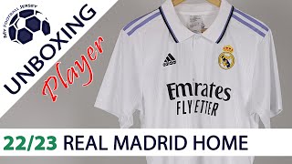 Real Madrid Home Jersey 2223 JJSport24 Player Version Unboxing Review [upl. by Oneil]