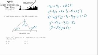 Geometry Regents June2012 25  External Angle [upl. by Natividad991]