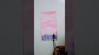 Scenery painting with acrylic colour drawing tutorial [upl. by Dira]