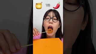 Sweet Candy Vs Chili Sauce Eating Challenge 😅 foodchallenge​​ lovehumanity​​ shortvideo​​ [upl. by Auof]