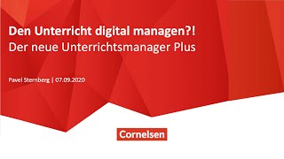 Webinar 0920  DaF  Den Unterricht digital managen Der neue Unterrichtsmanager Plus [upl. by Enomys915]