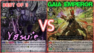 Cardfight Vanguard Standard Murakumo Yasuie VS Tachikaze Gaia Emperor Best of 3 [upl. by Jandy219]