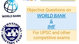 World bank and IMF  SDR Quota IBRD IDA IFC MIGA ICSID For UPSC and other competitive Exams [upl. by Klarika]