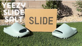 Yeezy Slide Salt Review amp Size Info [upl. by Atteselrahc]