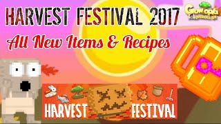 Growtopia  Harvest Festival 2017 All New Items amp Recipes [upl. by Barty]