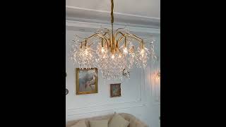 9 Arm Kristallen Kroonluchter  Crystal Chandelier  Goud  Hanglamp [upl. by Esirec]