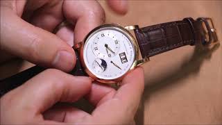 A Lange amp Sohne Lange 1 Moon Phase Watch Review  aBlogtoWatch [upl. by Nymassej]