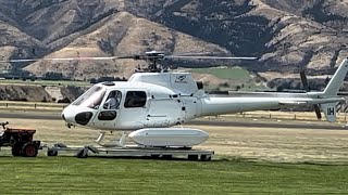 AS350 Helicopter ZKHIH Takeoff At Wanaka Airport [upl. by Fernyak]