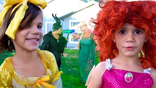 Kate amp Lilly FAVORITE Magic Play Time Memories with Elsa Anna and Princess Tiana [upl. by Refinej776]