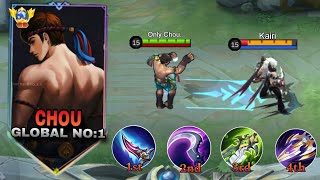 SUPREME CHOU NEW SECRET BUILD FOR HIGH HP HEROS  Mlbb Chou Best Build 2024  Mlbb [upl. by Torrlow336]