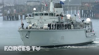 Royal Navys Minehunter Sets Sail For NATOs Eastern Border  Forces TV [upl. by Nevile5]