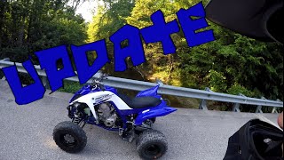 Raptor 700r Update  15t Front Sprocket  Disabled rev Limiter 82mph [upl. by Yoshi]