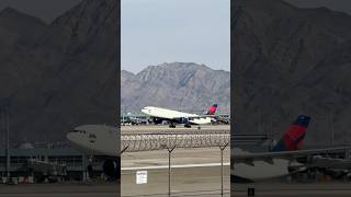 Delta 777 Heavy Airbus A330 departs Las Vegas LAS on runway 26R  N802NW  planespotting [upl. by Ahsenauj]