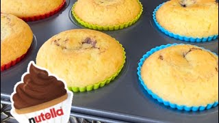 Nutella Muffins mit flüssigem NutellaKern Muffins me Nutellarecetë shumë e shpejtë dhe e shijshme [upl. by Amlez113]