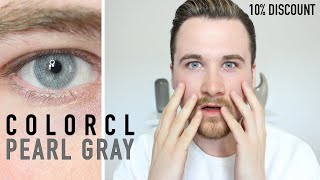 COLORCL Pearl Gray Contact Lenses  Discount Code [upl. by Misha554]