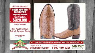 Dan Post Full Quill Ostrich R Toe Cowboy Boots [upl. by Einneg87]